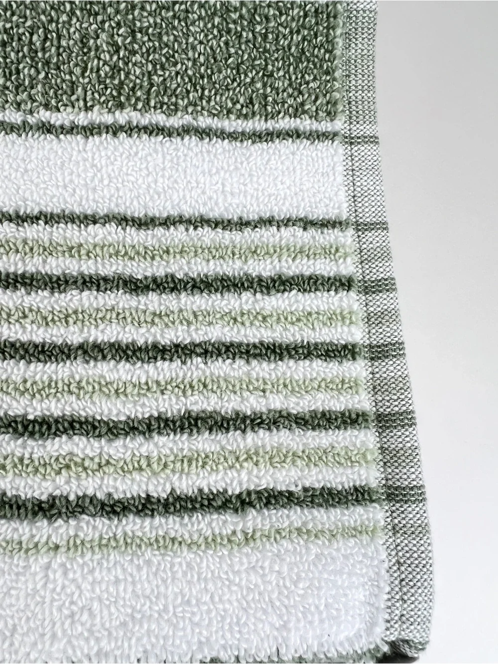 Tommy Bahama Bath Towels Riviera Sage Green White Striped Soft Cotton 2 Pc NEW